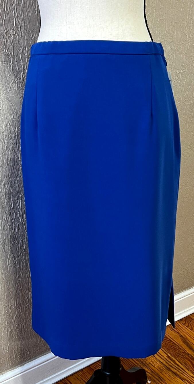 Pendleton Pencil Straight Midi Skirt Blue Lined Corpcore Office Siren Size 6 New